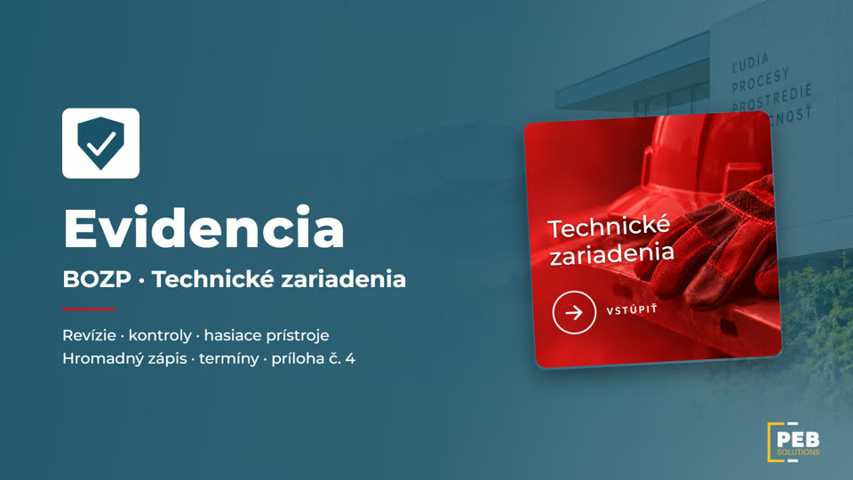 Ukážka aplikácie Evidencia – technické zariadenia